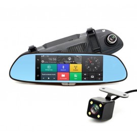 Rétroviseur GPS Full HD Android 5.0, Bluetooth, Wifi, Dashcam, FM, Caméra de recul, Ecran tactile
