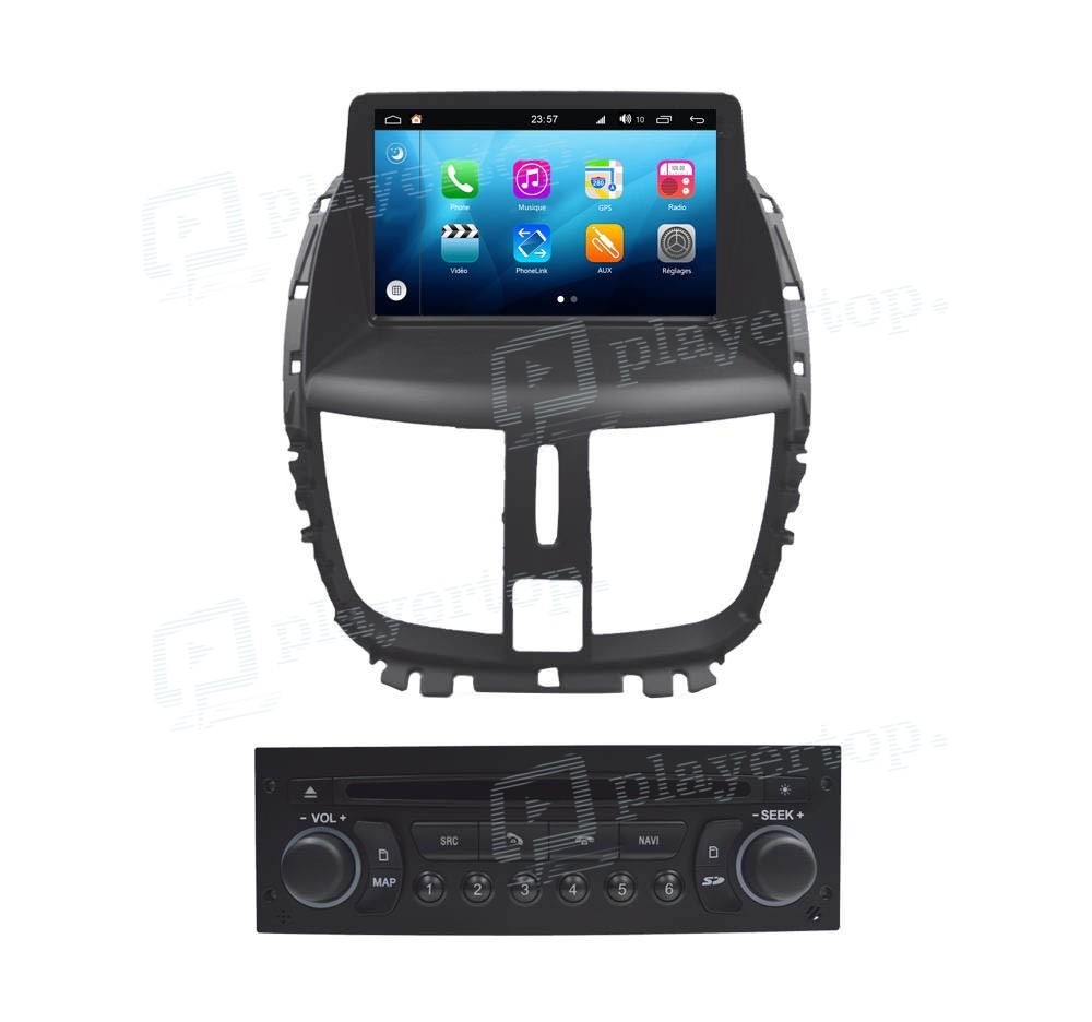 Autoradio GPS Peugeot 207 207 Cabriolet 207 SW Android 12