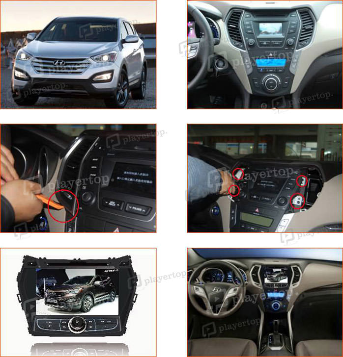 Montage et branchement autoradio Hyundai IX45 2013-2014